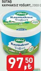 SÜTAŞ KAYMAKSIZ YOĞURT 2 KG fiyat ve kampanya bilgisi